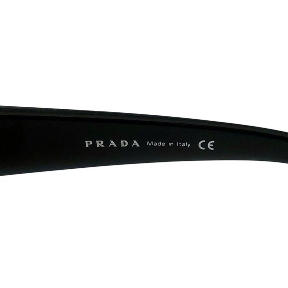 (SOLD) Prada Black Silver Shield Tinted Sunglasses Unisex SPS 52E 5AV-5D1 125 - Picture 7 of 16